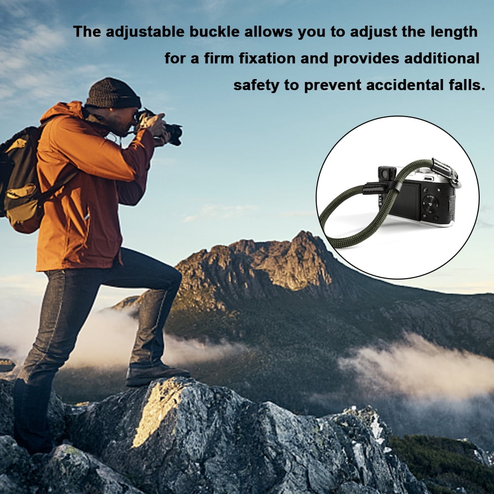 Camera Adjustable Rope Wrist Strap With Leather Ends With Electroplated ...