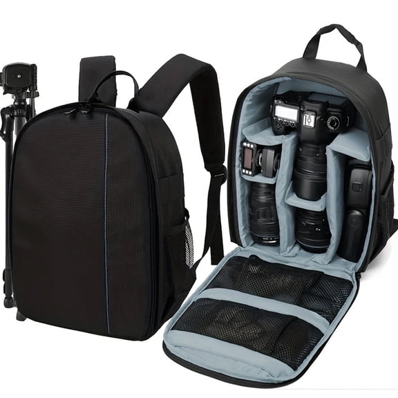 Camera Backpack Bag,Waterproof Photography Camera Bag with Rain Cover,Camera Case for Digital Camera,SLR DSLR,Black