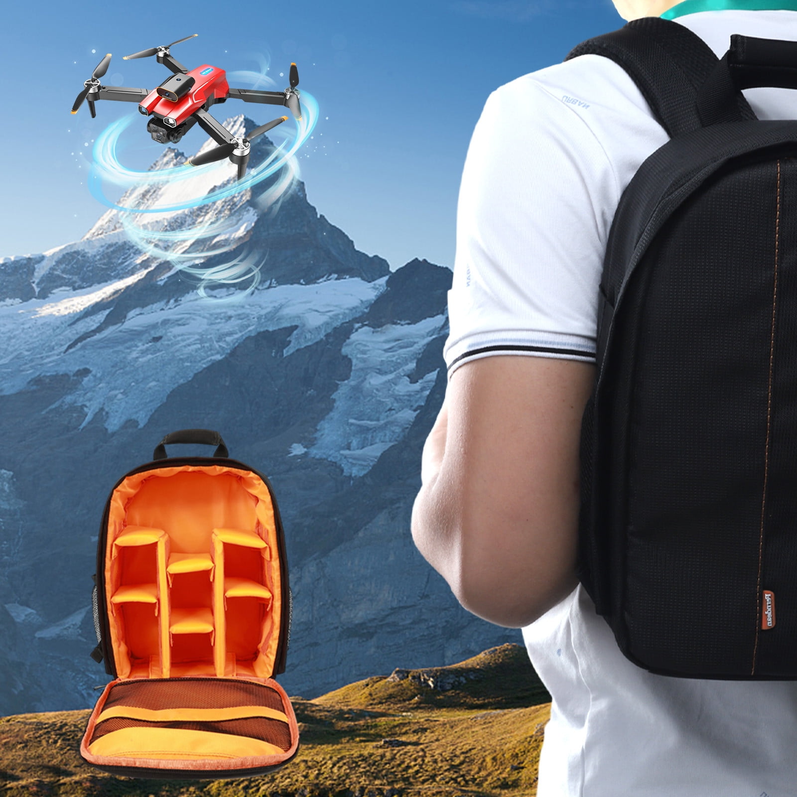 Camera Backpack Drone And Camera Bag Photography Backpack For Women Men Drone Compatible Red Walmart