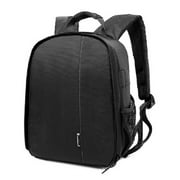 Camera Bag, Waterproof Nylon Camera Backpack for DSLR Cameras, Lens and Accessories Black Grey