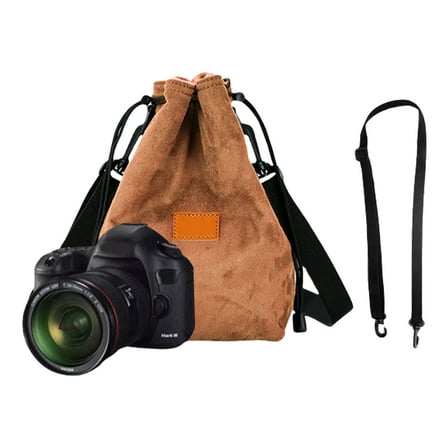 Camera Bag with Drawstring Camera Storage Bag Lens Case Portable Adjustable Shoulder Strap for Photographers Traveling