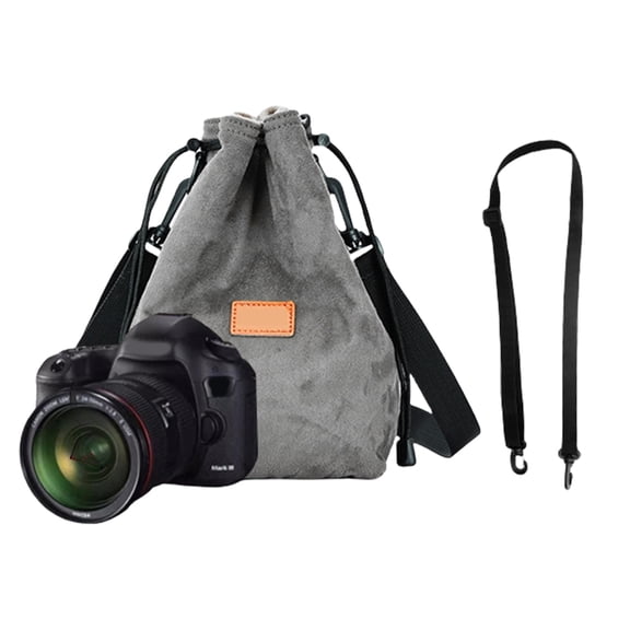 Camera Bag with Drawstring Camera Storage Bag Lens Case Portable Adjustable