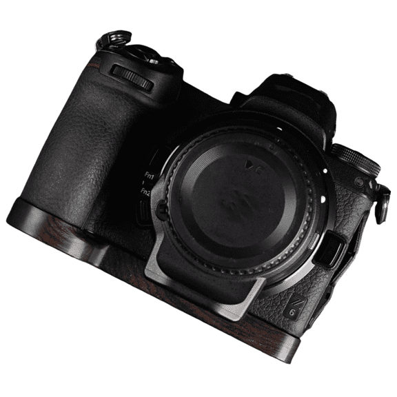 Camera Base Plate Wood Hand Grip Holder, for Nikon Z5 Z6 Z7 Z7II Z6II Camera, Ebony Rosewood Base Improves Grip cage Handle