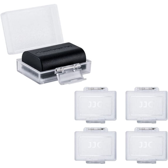 Camera Battery Case Holder Box for LP-E17 LP-E10 LP-E6 LP-E6N,EN-EL15a EN-EL14,NP-W126 NP-W126S,NP-FW50 NP-FW100 and More Camera Battery Pack Below 2.36" x 1.65" x 0.94"(4 Pack)