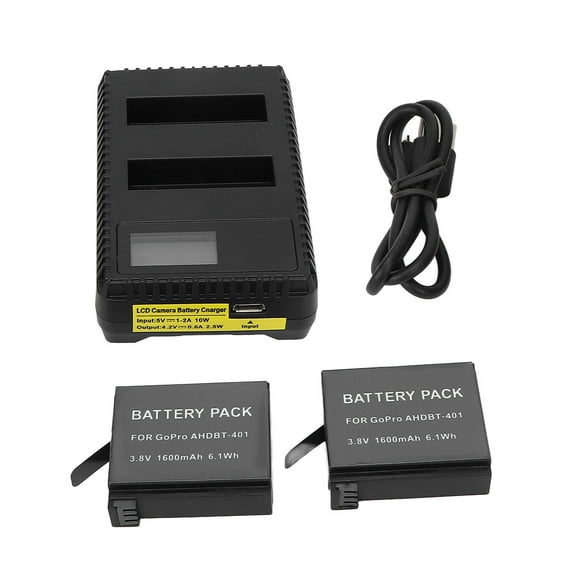 Camera Battery Charger Dual Slot LCD Display Safe USB Battery Charging Station for Hero 4 Bienvenido