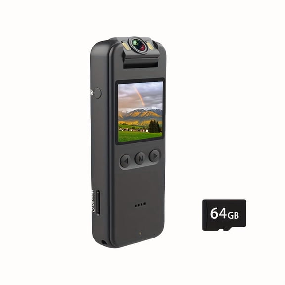 Camera, Body Camera Night Vision, Body Cam Video HD 1080P, Premium Body Cams with Motion Detection Wearable, with 128G Red Super High-Speed Memory Card