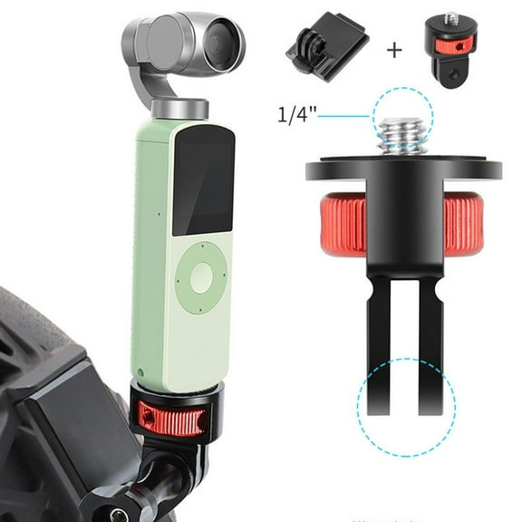 Camera Bracket Holder For-Gopro Hero Mount To 1/4Inch Male Digital Camera Thread Bridge Adapter Aluminum Alloy Mount Converter Red Fangkenuo