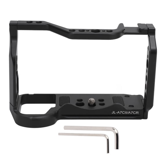 Camera Cage for A7CII A7CR A7C2 Vertical Shooting Handle with Cold Shoe Mount 1/4in 3/8in Threads for Arri Locating Hole for Arca Port