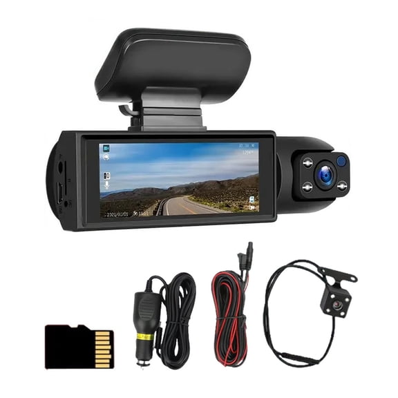 Camera Cam Front Rear View High Resolution Car DVR Recorder 3.16" Display Screen Easy Installation