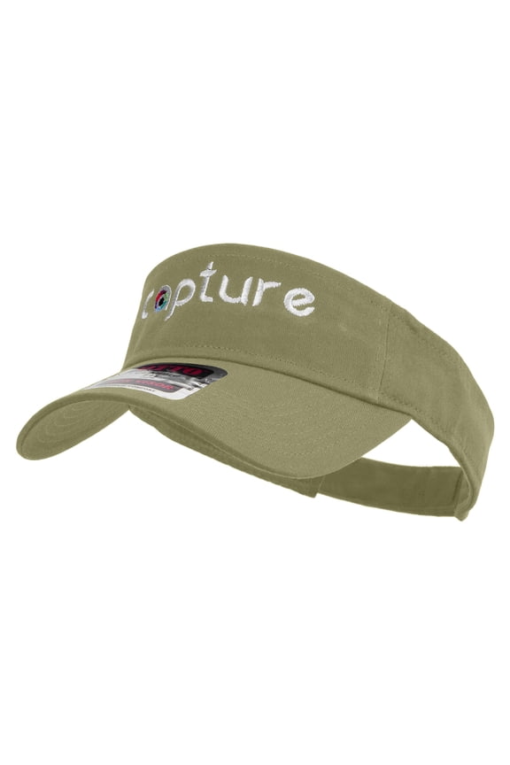 Camera Capture Logo Embroidered Cotton Twill Sun Visor - Khaki OSFM