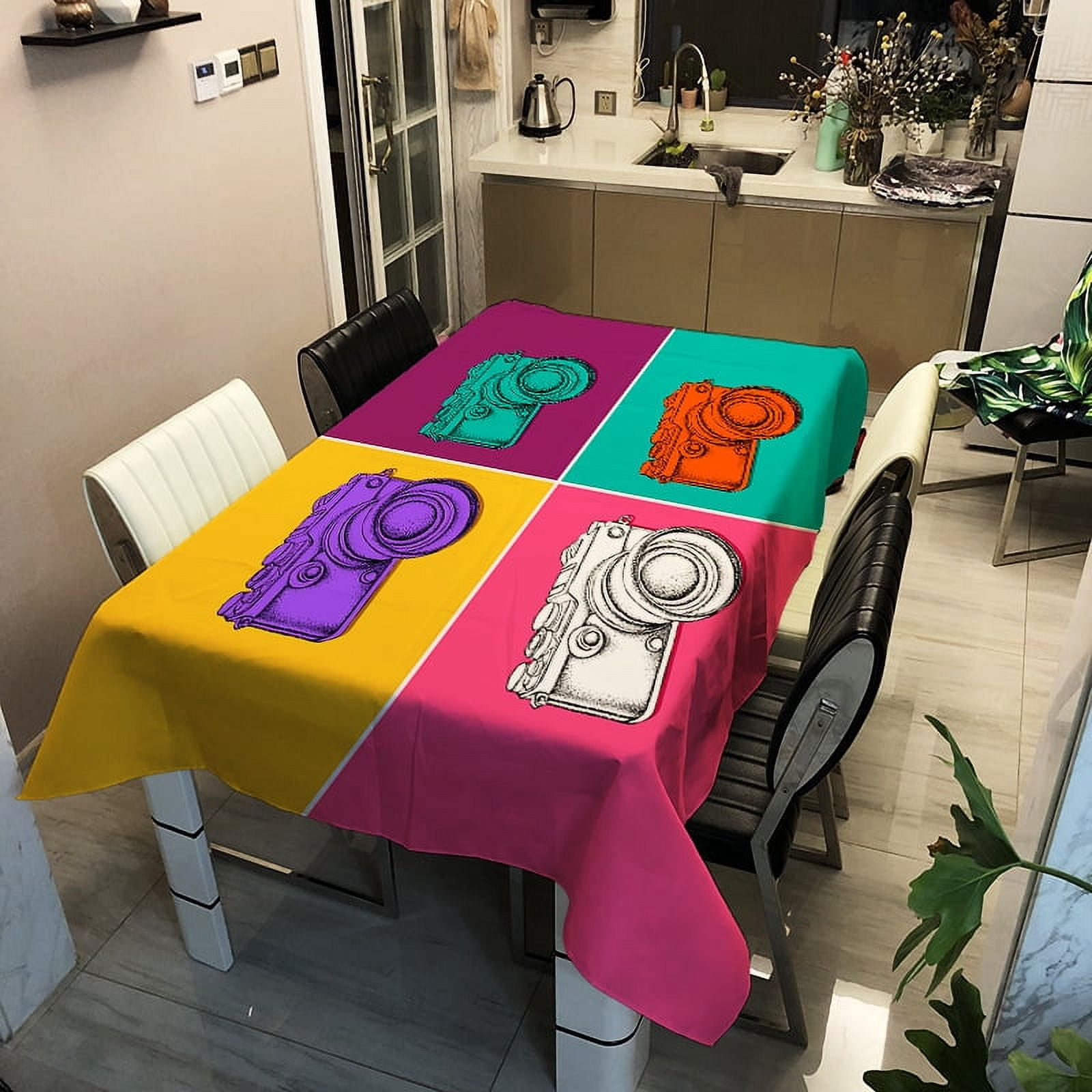 Camera Cartoon Tablecloth Waterproof Heatproof and Oilproof Living