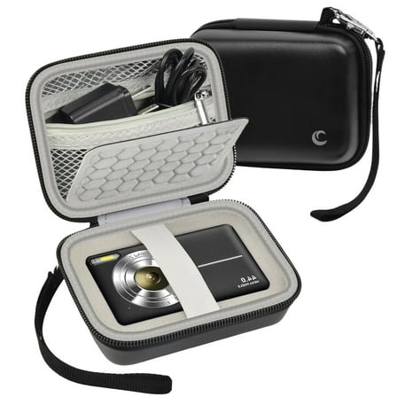 Camera Case Compatible with Kids Digital Camera and Accessories for Travel - Black