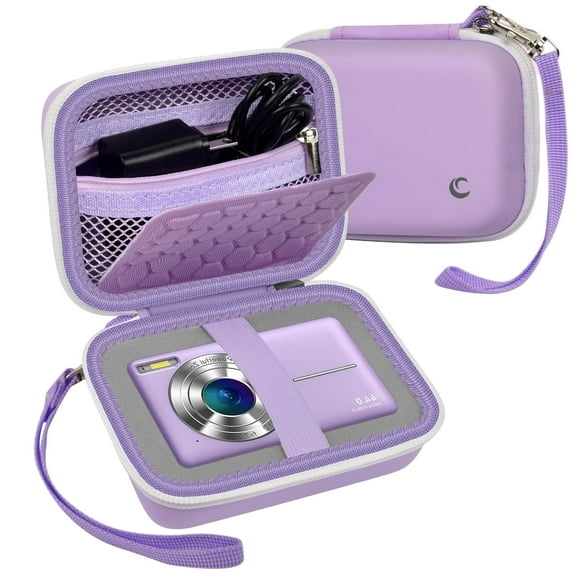 Camera Case Compatible with Kids Digital Camera and Accessories for Travel - Purple