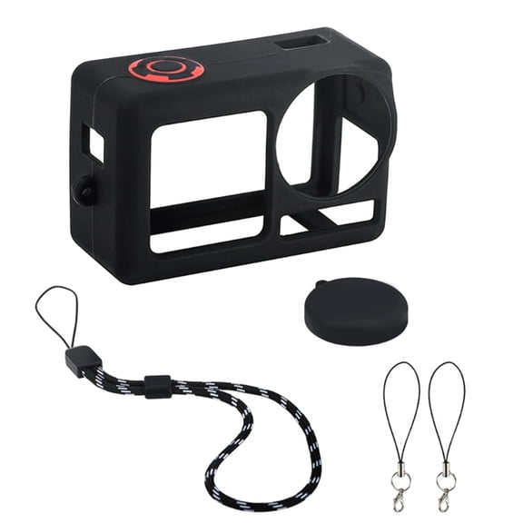 Camera Case Silicone Sleeve with Anti-fall Lanyard and Lens Guard for Action 5 Professional Sports Camera Outdoor Use