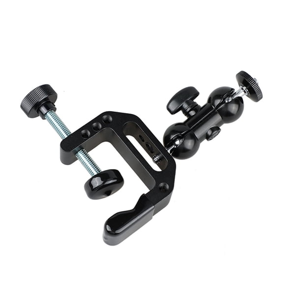 Camera Clamp Mount C Clamp with 1/4inch Screw Arm for LED Video Lights Monitors Action Camera Security Camera