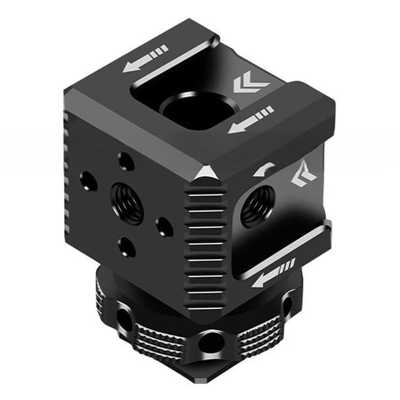 Camera Cold Shoe Mount Stand With Triple Heads for Equipment