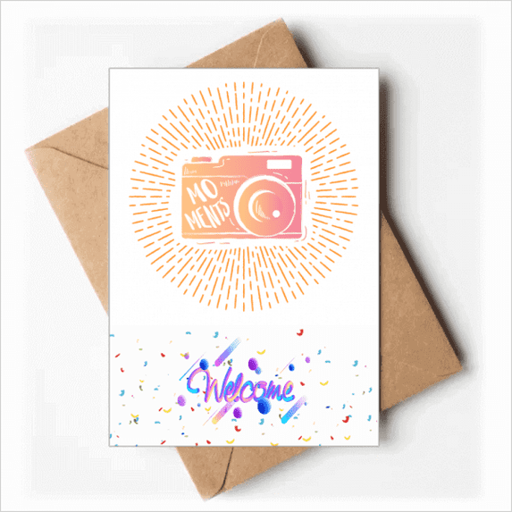Camera Color Stereo Photography Welcome Back Greeting Cards Envelopes Blank