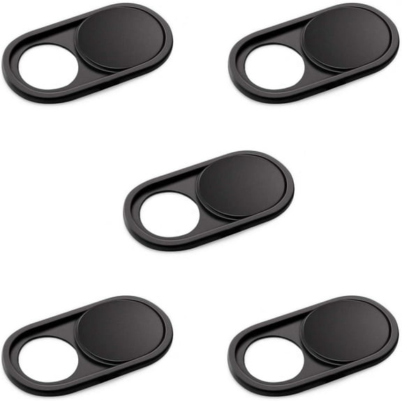 Camera Cover Slide, 0.026 Inch Metal Webcam Cover for MacBook Pro, MacBook Air, Laptop, Mac, PC, iPad, iPhone, Privacy Covers [Black - 5 Pack]
