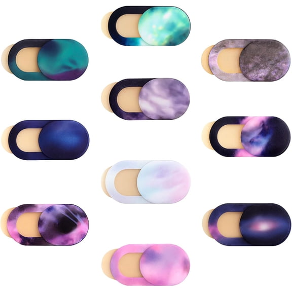 Camera Cover Slide (10-Pack) Ultra-Thin Colorful Privacy Webcam Stickers for MacBook, iPad, Laptop & Tablet 0.7mm Slim Protector