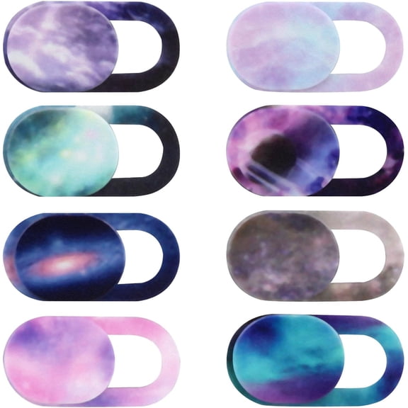 Camera Cover Slide 8 Packs, Webcam Cover Ultra Thin Sticker Privacy Protector fit for MacBook Pro, iMac, iPad Pro, and More Laptop or Tablet, Colorful Space