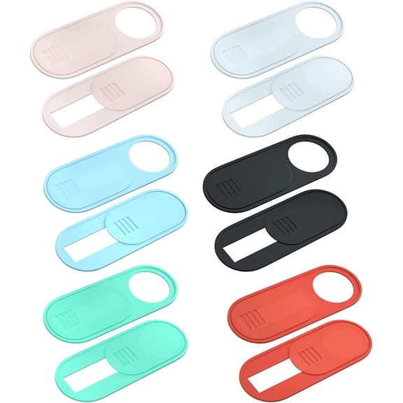 Camera Cover Slide Ultra-Thin Laptop Accessories Laptop Camera Cover Slide Blocker for Macbook iMac Laptop Desktop iPad iPhone PC & Tablet Protect Privacy Security (Multicoloured-12 Pack)