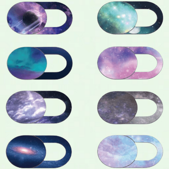 8 Packs Camera Cover Slide Webcam Blocker, Colorful Space, Compatible with iPhone, iPad, MacBook Pro, Laptop, Tablet, Smartphone