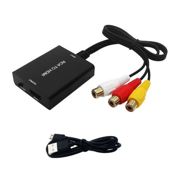 Camera DVD Support PAL NTSC 1080P CVBS Composite AV to HDMI Cable 3 RCA RCA to HDMI Converter