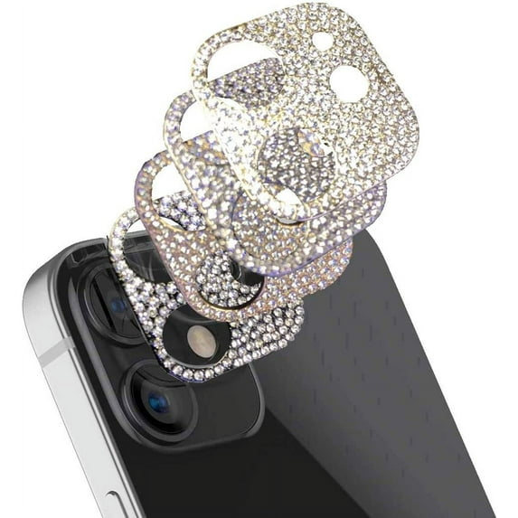 Camera Decorations for iPhone 13 Pro Max Mini 12 Pro 11 Diamond Lens Ring Protector Sticker (Gold, for 12 Mini)