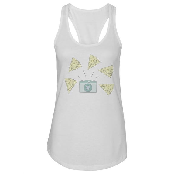 Camera Design Say Cheese Tank Women -Image by Shutterstock, Female Medium