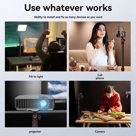 Camera Desk Mount Stand Adjustable 43-102cm Telescopic C Clamp Table Light Stand 1/4 Inch Screw for Camera