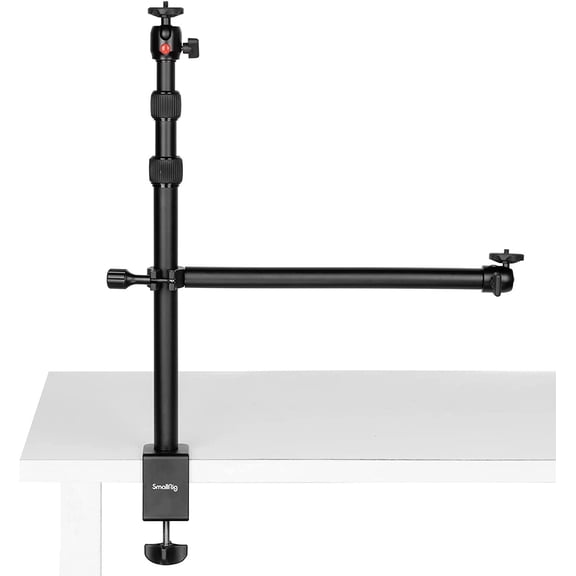 Camera Desk Mount Table Stand with Magic Arm and 1/4" Ball Head, 13"-35.4" Adjustable Light Stand, Tabletop C Clamp for DSLR Camera, Ring Light, Live Streaming, Photo Video ooting - 3992