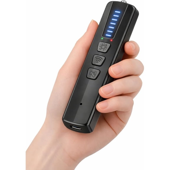 Camera Detectors, AI- Portable RF Signal Scanner with LED Flashlight, Adjustable Sensitivity Safety Tool for Travel, Hotel, , and Office, Black