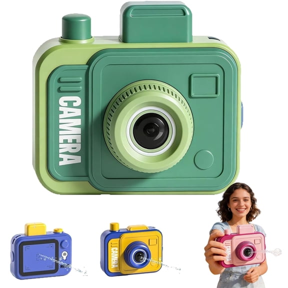Camera Double Prank Water Gun, Two-Way Squirt Gun Shoots Forward and Backwards, Reverse Splash Battle Toy for Adults, Office or Party Games