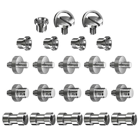 Camera Equipment Adapters Screw Tripod Adapter Camera Adapter Thread Iron Plating Silver 2.8X1.54CM 22 Pcs