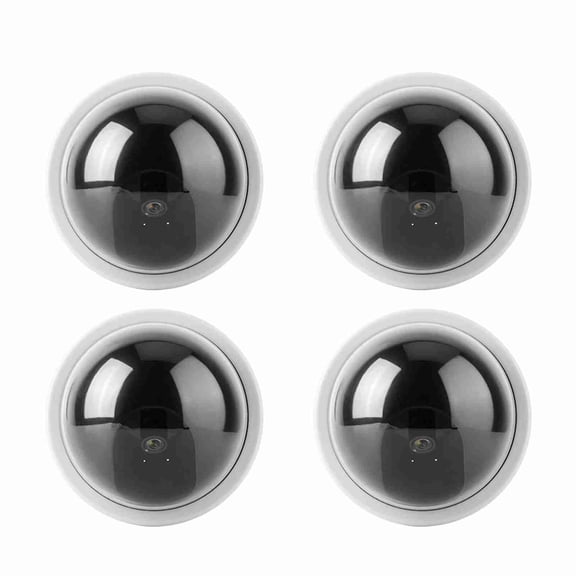 Camera Fake Security Camera, 4pcs Dome Simulation Camera CCTV with Flashing Led Light, for Supermarkets, Hotels, and More