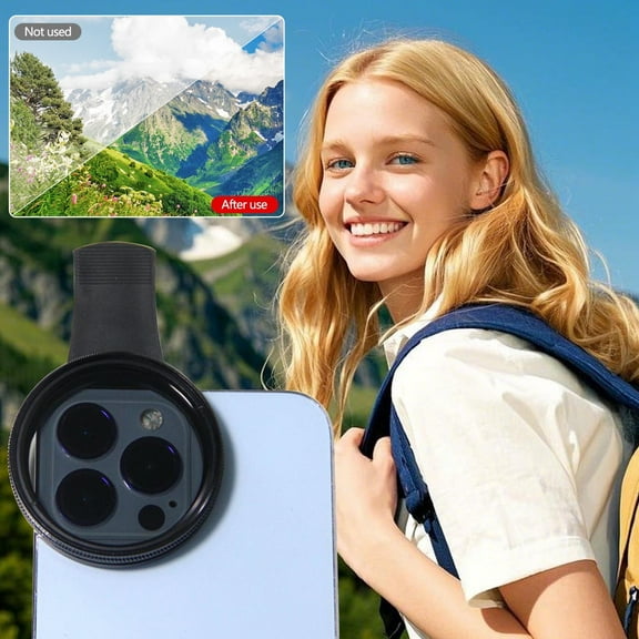 Camera Filter, Polarizing Filter for Smartphone Camera Lens CPL Circular Polarizer Eliminates Reflections Restores True Colors Improves Contrast for Photography