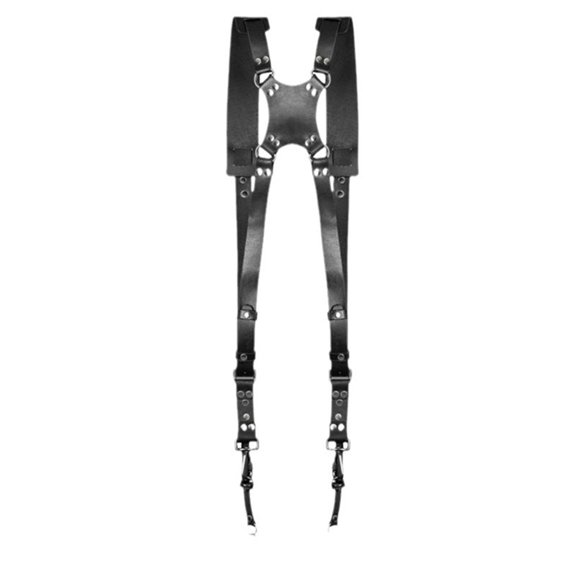 Camera Harness, Dual Camera Harness for Photographers, Leather Camera Strap for Two-Cameras for Strapblack