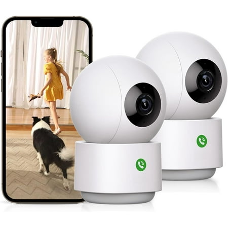 Camera Indoor, Pet Camera One-Touch Call, Motion , IR Night Vision, Compatible with Alexa, 2