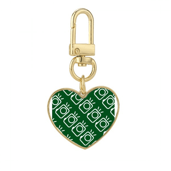 Camera Instantaneous Seal Patterns Gold Heart Keychain Metal Keyring Holder