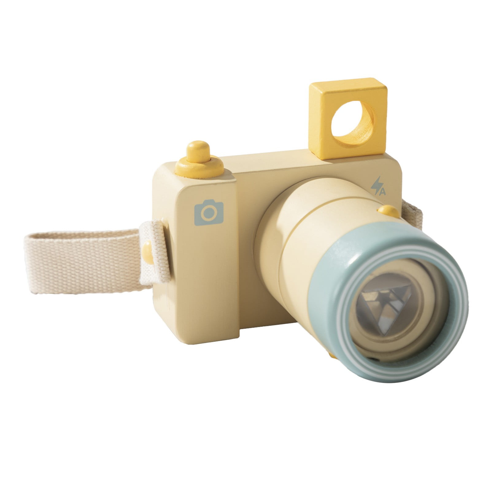 Camera Kaleidoscope Toy Miniature Wood Camera with Lens Camera Shape