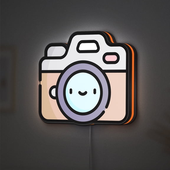 Camera LED Lightbox - Digital Tech Cute Photo Decor, Custom Led Sign for Home Office Shop Decor (Width 16 inch, 40cm)