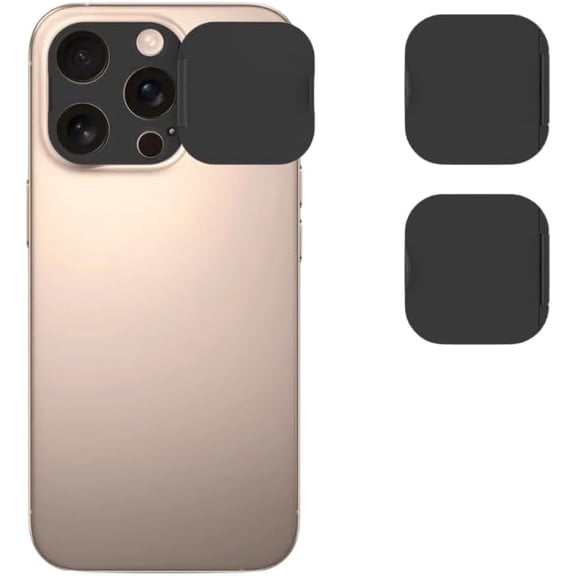 for Camera Lens Cover Compatible for iPhone 14 Pro/14 Pro Max/15 Pro/15 Pro Max/16 Pro/ 16 Pro Max, Privacy and Security Protector, Updated Strong Adhesive, Black -2 Pack