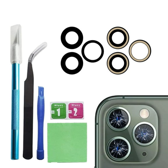 Camera Lens Glass Replacement for iPhone 11 Pro Max and iPhone 11 Pro with pre-Installed Adhesive and Reparing Toolkit