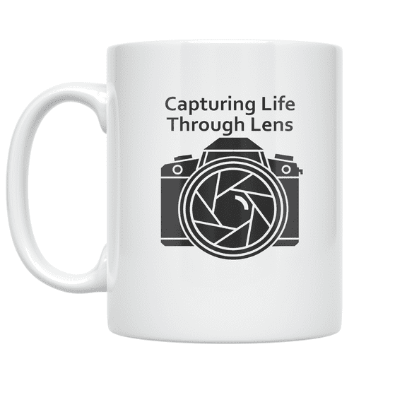 Camera Lens Illustration - Photography Hobbyist - 11 oz Ceramic Coffee Mug
