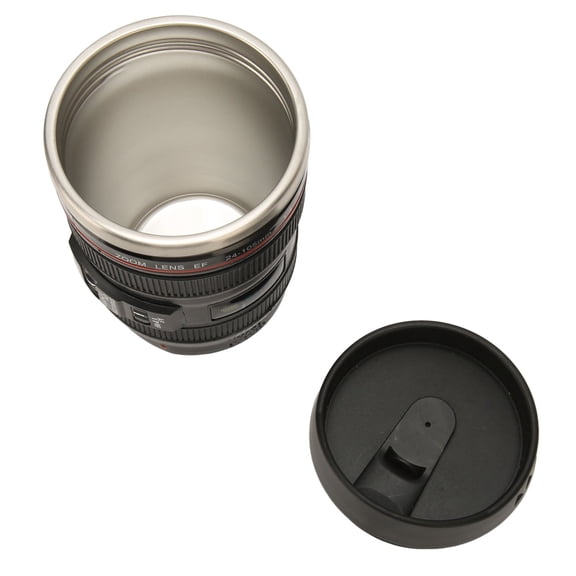 Camera Lens Mug, Stainless Steel Insulated Travel Cup For Coffee Tea, Photographer Gift
