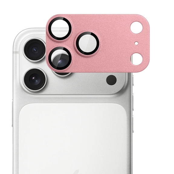 Camera Lens Protector for Apple iPhone 17 Pro Max (6.9") Camera Lens Protector Tempered Glass Metal Frame Scratch Resistant HD Clear Precision Fit (Pink)