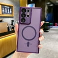 thumbnail image 1 of with Camera Lens Protector Case for Samsung Galaxy S22 S23 Ultra Plus Magnetic Compatible with Magsafe, Shockproof Armor Luxury Slim Matte Hard Cover (Purple,for Samsung S22 Ultra), 1 of 7