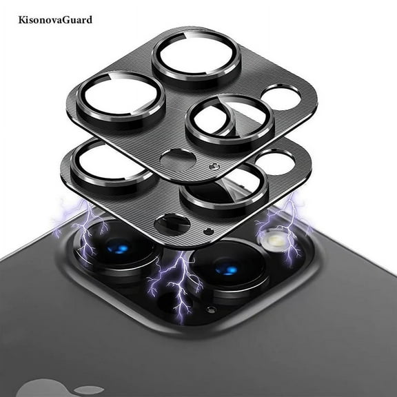 Camera Lens Protector Compatible with iPhone 14 Pro Max/iPhone 14 Pro, 9H Tempered Glass Screen Protector, Metal Protective Lens Cover for iPhone 14 Pro Max/iPhone 14 Pro - Black