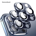 thumbnail image 1 of Camera Lens Protector Compatible with iPhone 15 Pro Max/iPhone 15 Pro, 9H Tempered Glass Screen Protector, Metal Protective Lens Cover for iPhone 15 Pro Max/iPhone 15 Pro - Deep Blue, 1 of 7