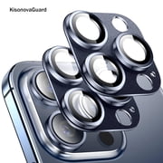 Camera Lens Protector Compatible with iPhone 15 Pro Max/iPhone 15 Pro, 9H Tempered Glass Screen Protector, Metal Protective Lens Cover for iPhone 15 Pro Max/iPhone 15 Pro - Deep Blue